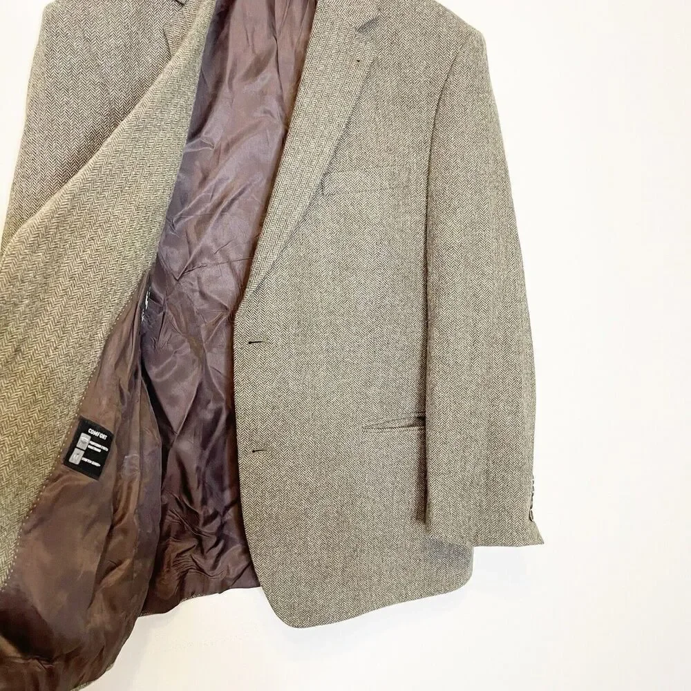 Lanificio di Pray 48R Blazer Sport Coat S.‎ Cohen Perlis Brown Wool Cashmere